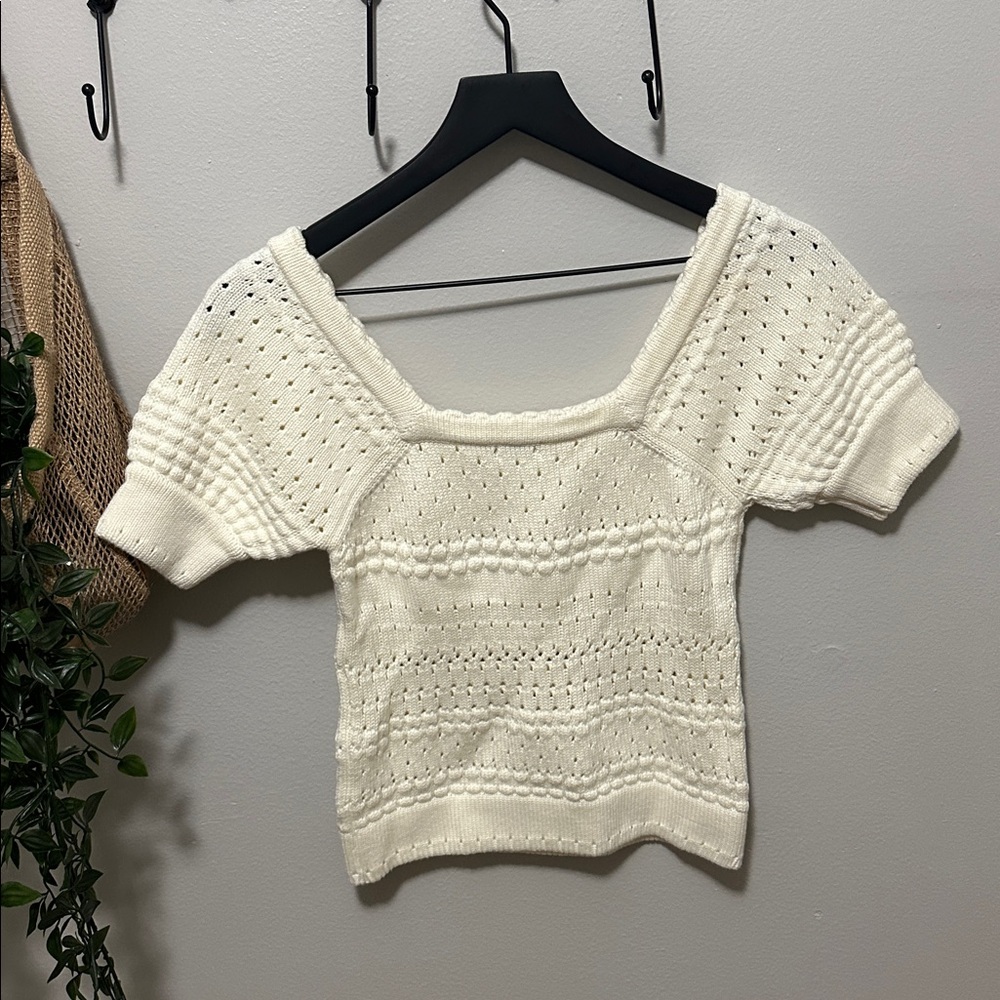Faherty Pointelle Short Sleeve Sweater - Picture 4 of 4